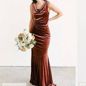 Revelry Faith Velvet Dress Dusty Pink